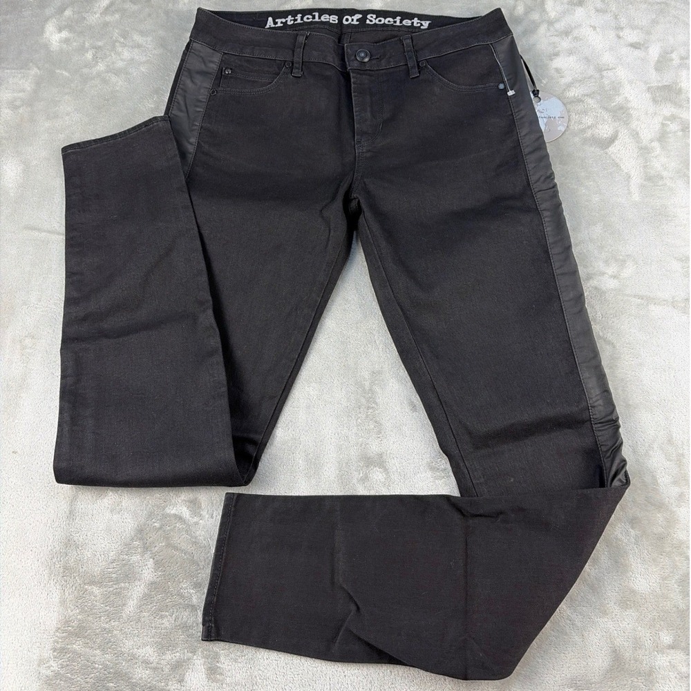 Articles of Society Black Skinny Jeans‎ Side Stripe Stretch Denim Size 28 NEW